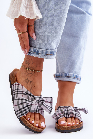 Čības ar bantītēm ar platformu Pelēkas krāsas Vero 2