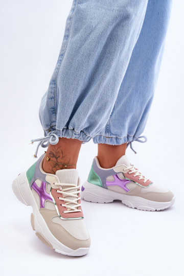 Sneakers modeļa apavi šņorējami smilšu krāsas-Zaļas krāsas Cortes