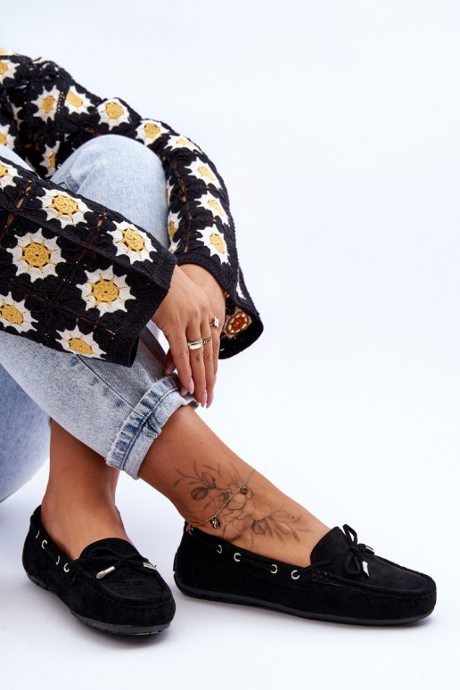 Eleganti zamšādas lauferi melnas krāsas Si Passione