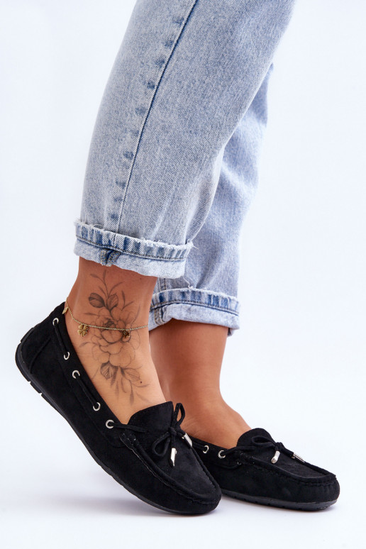 Eleganti zamšādas lauferi melnas krāsas Si Passione