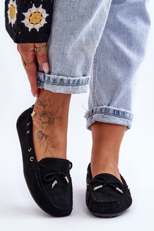 Eleganti zamšādas lauferi melnas krāsas Si Passione