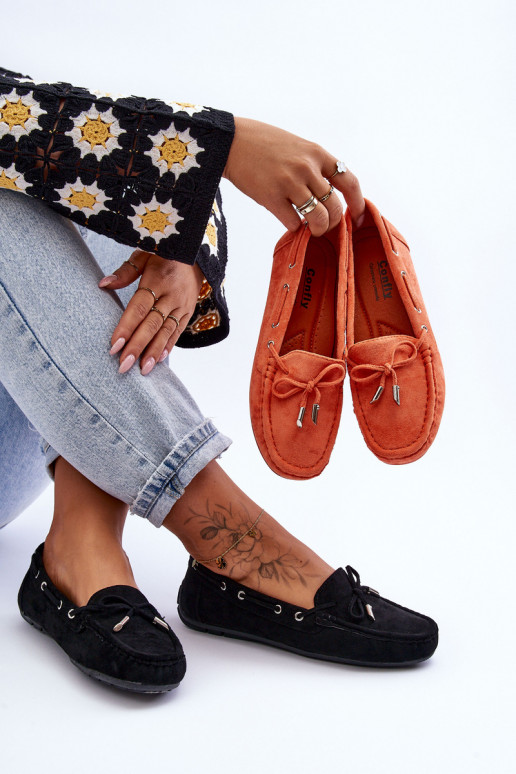 Eleganti zamšādas lauferi melnas krāsas Si Passione