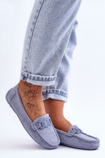  Zamšādas mokasīni Zilas krāsas Rabell