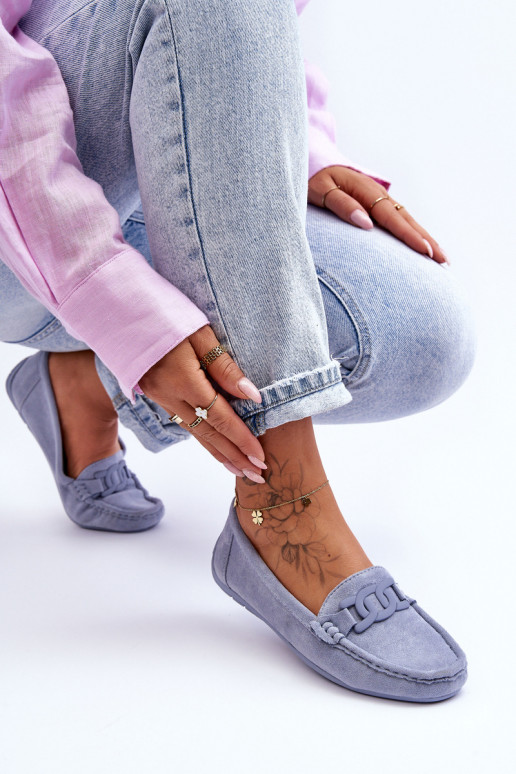   Zamšādas mokasīni Zilas krāsas Rabell