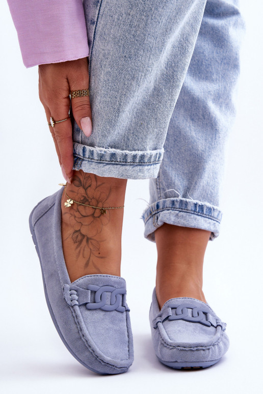   Zamšādas mokasīni Zilas krāsas Rabell