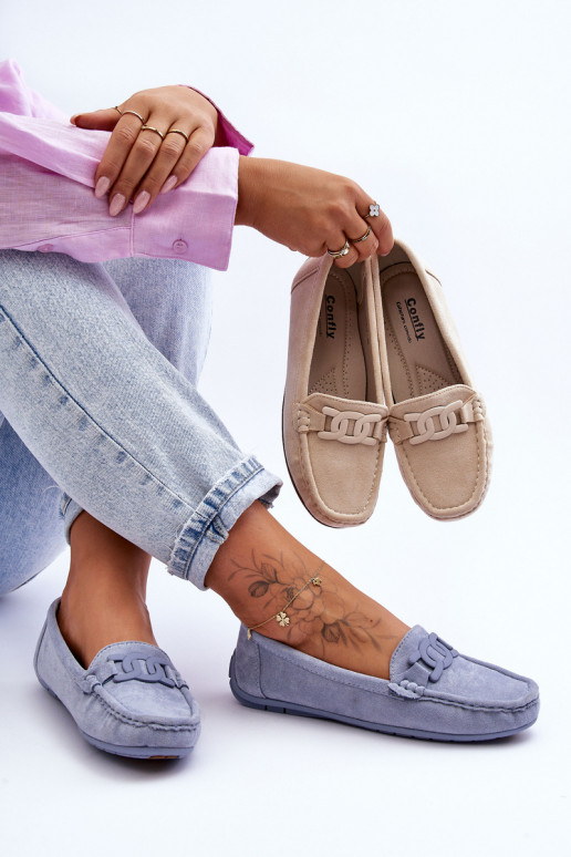   Zamšādas mokasīni Zilas krāsas Rabell