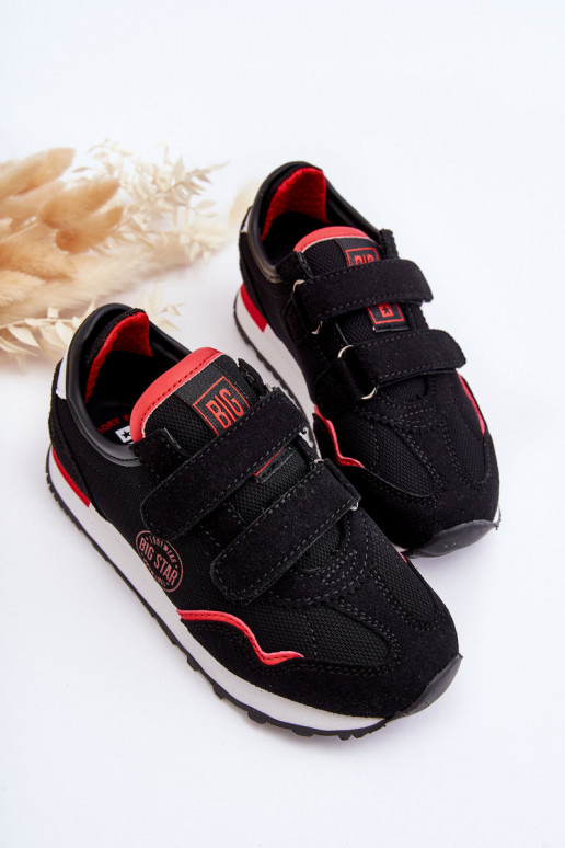 Bērnu kedu modeļu apavi Memory Foam System Big Star LL374179 melnas krāsas