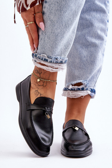 Klasiska modeļa sieviešu mokasīni melnas krāsas Cortez 2