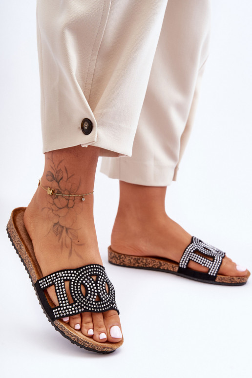  Čības Dekorētas  Melns Evelins