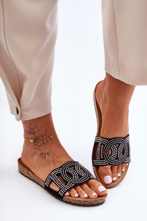  Čības Dekorētas  Melns Evelins