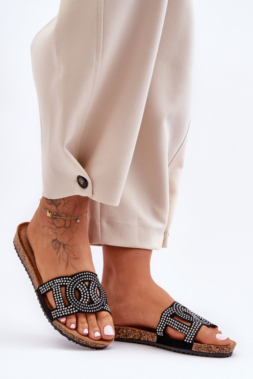  Čības Dekorētas  Melns Evelins