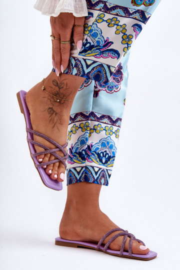 Čības ar siksniņām I Violeta krāsa Leomi