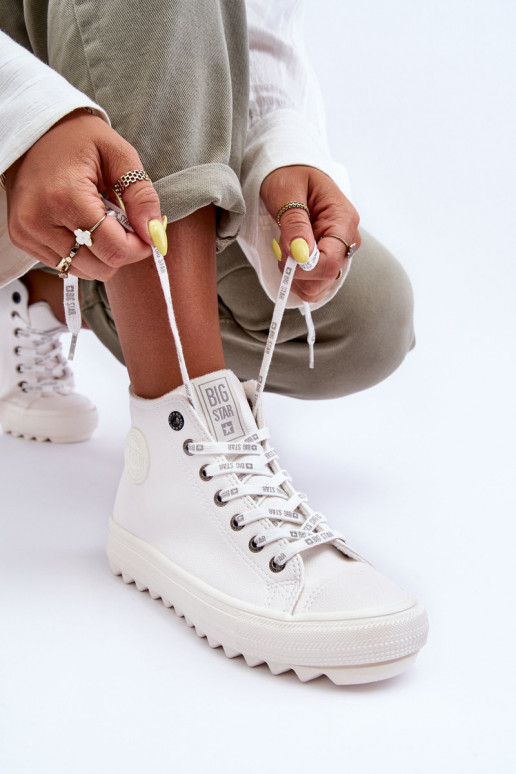 sieviešu puszābaki Big Star siltināti baltas krāsas GG274108