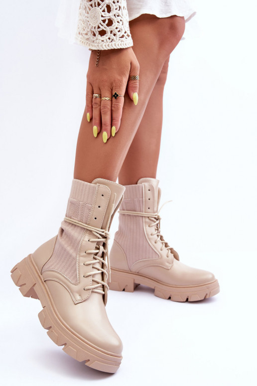 zābaki šņorējami smilšu krāsas Marlissa