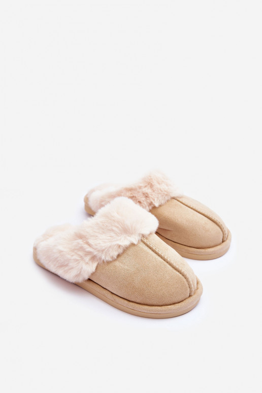Siltās čības ar kažokādu Ziloņkaula krāsas Pinky Siltās čības ar kažokādu Ziloņkaula krāsas Pinky