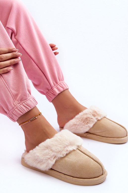 Siltās čības ar kažokādu Ziloņkaula krāsas Pinky Siltās čības ar kažokādu Ziloņkaula krāsas Pinky