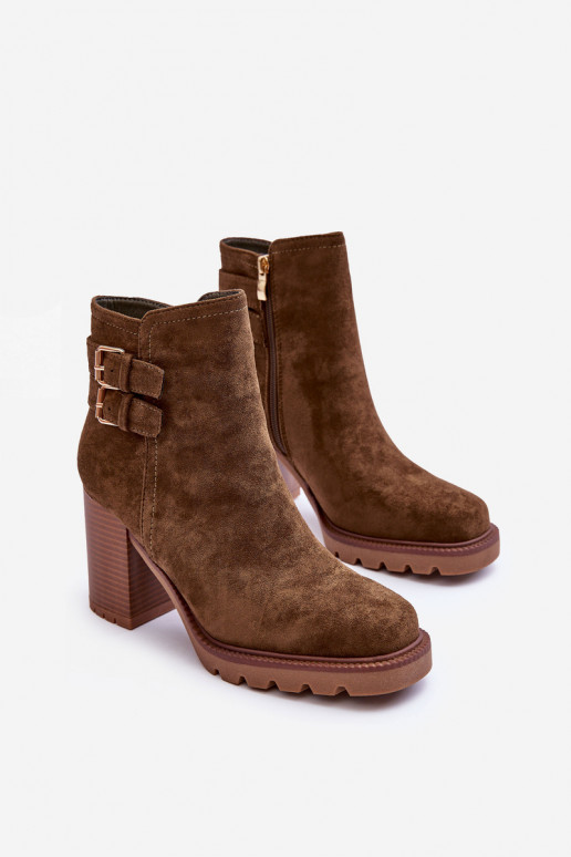 Zamšādas kurpes ar papēdi Zaļas krāsas Makeline