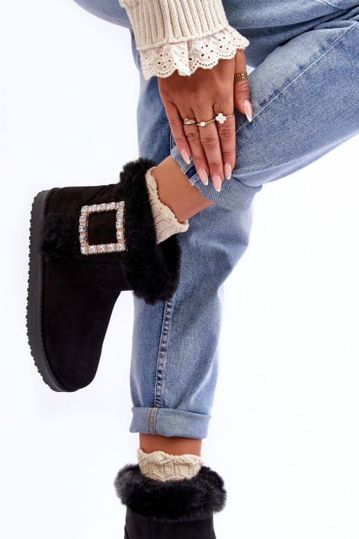 sniega apavi siltināti ar sprādzēm melnas krāsas Dulca