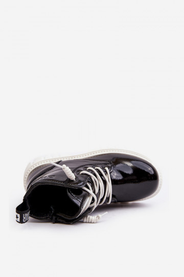 siltināti Laque Sieviešu puszābaki Bērnu apavi Big Star MM374147 melnas krāsas 2