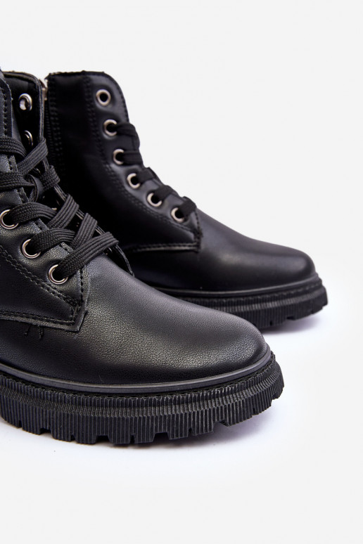 Sieviešu puszābaki Bērnu apavi siltināti Big Star MM374152 melnas krāsas