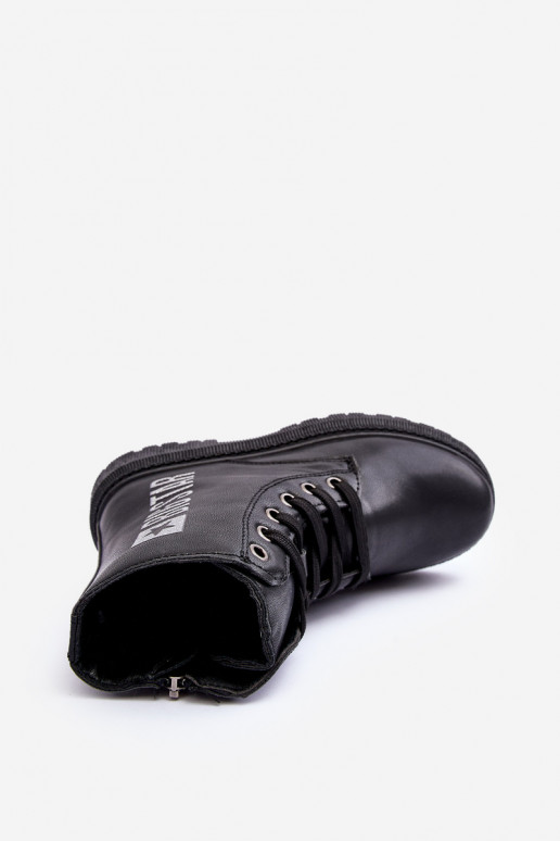 Sieviešu puszābaki Bērnu apavi siltināti Big Star MM374152 melnas krāsas