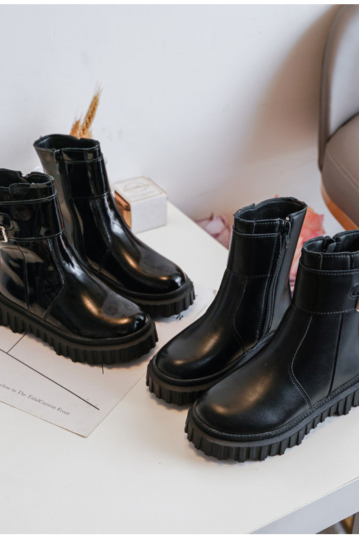 Sieviešu puszābaki Bērnu apavi ar sprādzēm melnas krāsas Chloraia Sieviešu puszābaki Bērnu apavi ar sprādzēm melnas krāsas Chloraia