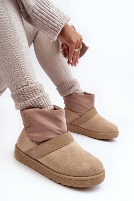 sniega apavi siltināti ar platformu smilšu krāsas Big Star MM274152