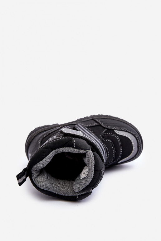 Bērnu apavi siltināti sniega apavi ar lipīgām aizdarēm melnas krāsas Big Star MM374129
