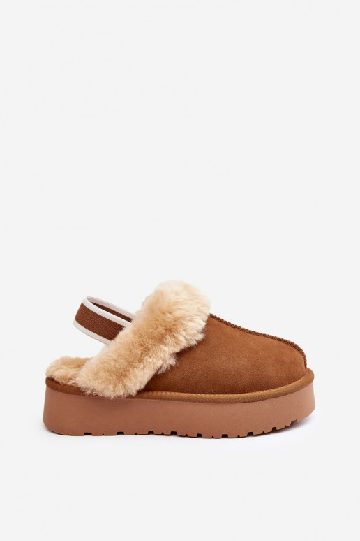 Čības ar platformu ar kažokādu brūnas krāsas Sophienne Čības ar platformu ar kažokādu brūnas krāsas Sophienne