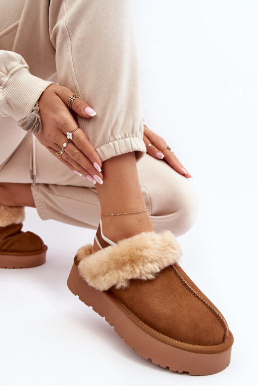 Čības ar platformu ar kažokādu brūnas krāsas Sophienne Čības ar platformu ar kažokādu brūnas krāsas Sophienne