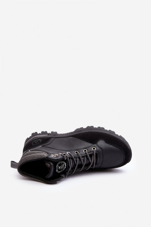 pārgājienu zābaki apavi šņorējami melnas krāsas Salomene