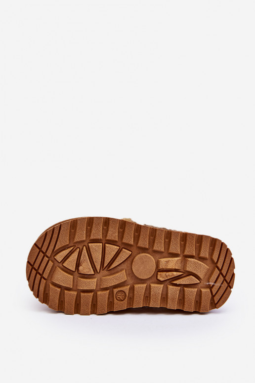 Čības Bērnu apavi ar kažokādu brūnas krāsas Birasta Čības Bērnu apavi ar kažokādu brūnas krāsas Birasta