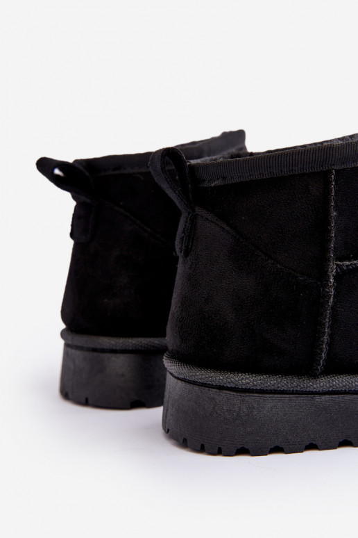 Sniega apavi Sieviešu puszābaki siltināti melnas krāsas Nallita Sniega apavi Sieviešu puszābaki siltināti melnas krāsas Nallita