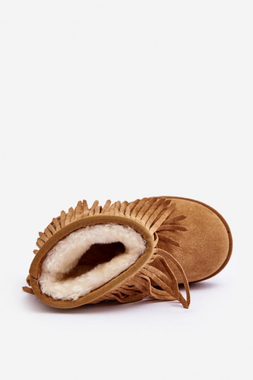 siltināti Sieviešu puszābaki sniega apavi Bērnu apavi i Frędzlami brūnas krāsas Nimia siltināti Sieviešu puszābaki sniega apavi Bērnu apavi i Frędzlami brūnas krāsas Nimia