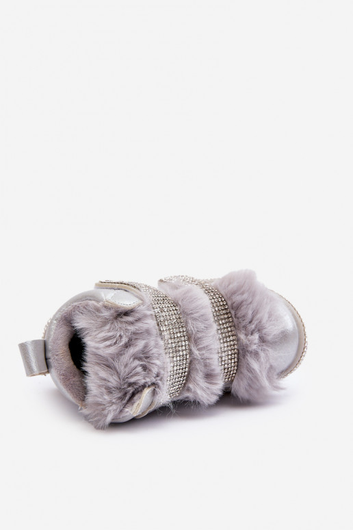 Bērnu sniega zābaki sildīja sudraba Leela Bērnu sniega zābaki sildīja sudraba Leela