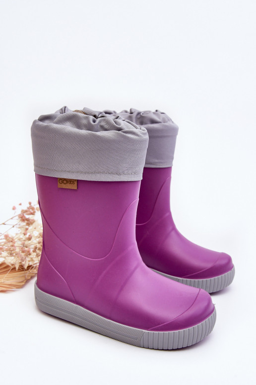 Bērnu gumijas zābaki ar apsildi Snow Wave Gokids 981 Purple