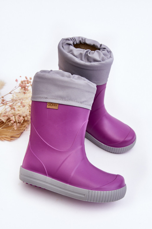 Bērnu gumijas zābaki ar apsildi Snow Wave Gokids 981 Purple
