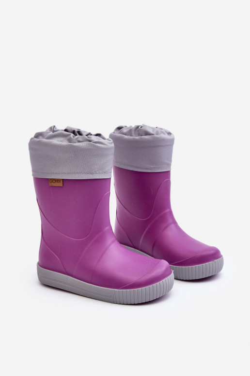 Bērnu gumijas zābaki ar apsildi Snow Wave Gokids 981 Purple