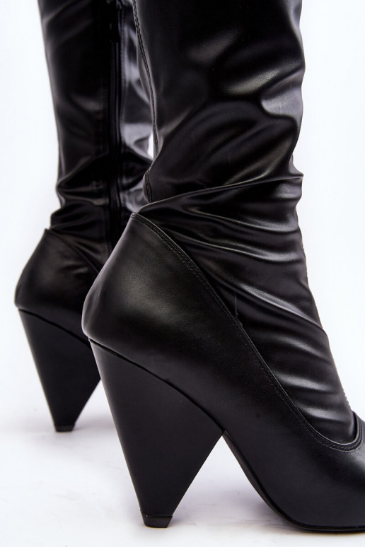 garie zābaki ar papēdi Eko Lu Boo melnas krāsas