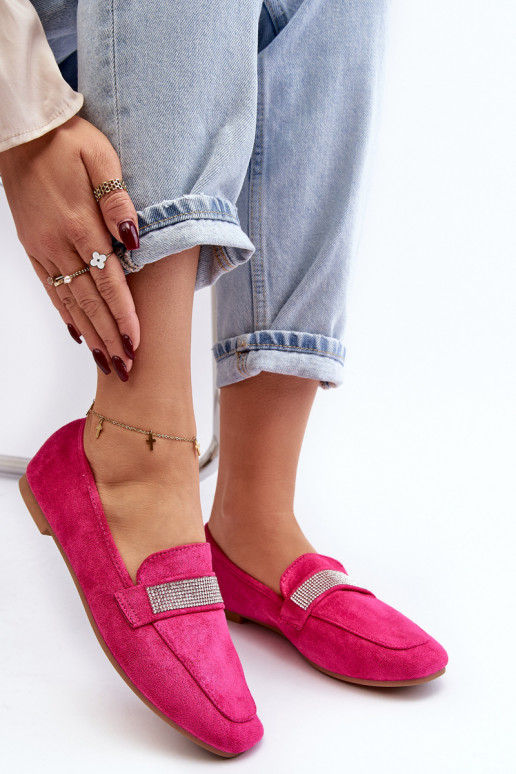 Mokasīni ar mirdzošām cilpiņām rozā krāsā Ralrika