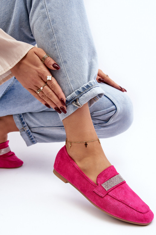 Mokasīni ar mirdzošām cilpiņām rozā krāsā Ralrika