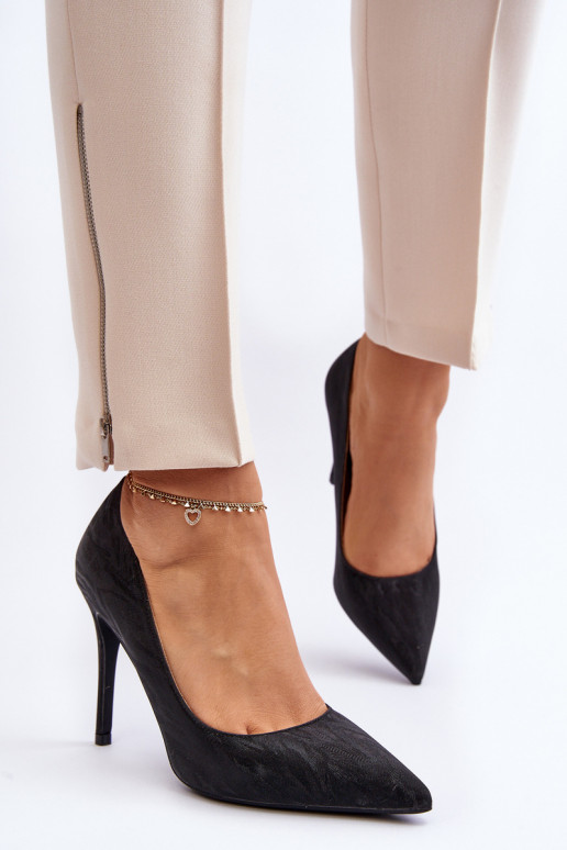 augstpapēžu kurpes Dekorētas Spīdīgiem melnas krāsas Klonisa