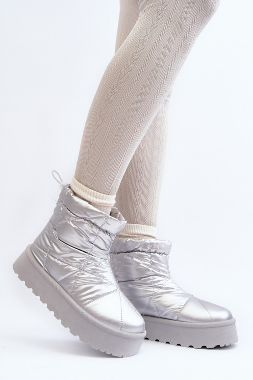 sniega apavi ar platformu Sudraba krāsas Fionia sniega apavi ar platformu Sudraba krāsas Fionia