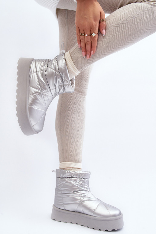 sniega apavi ar platformu Sudraba krāsas Fionia sniega apavi ar platformu Sudraba krāsas Fionia