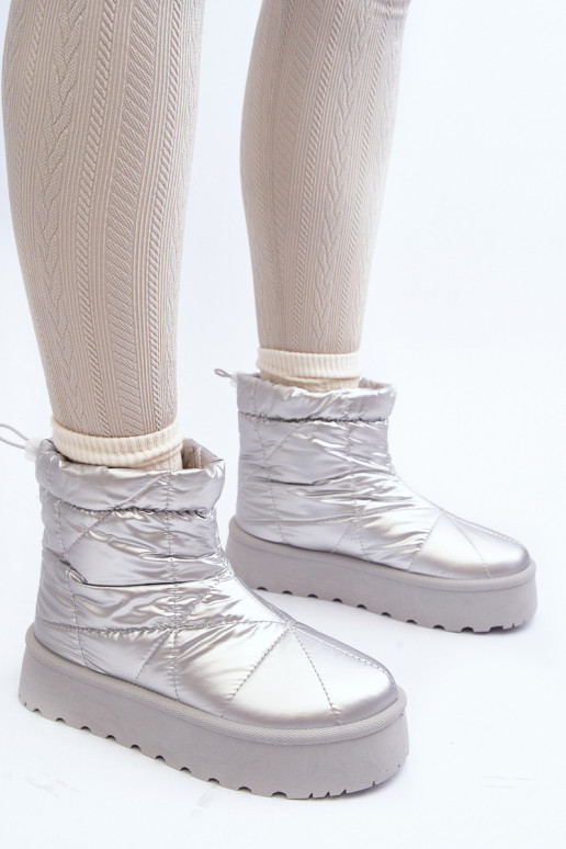 sniega apavi ar platformu Sudraba krāsas Fionia sniega apavi ar platformu Sudraba krāsas Fionia