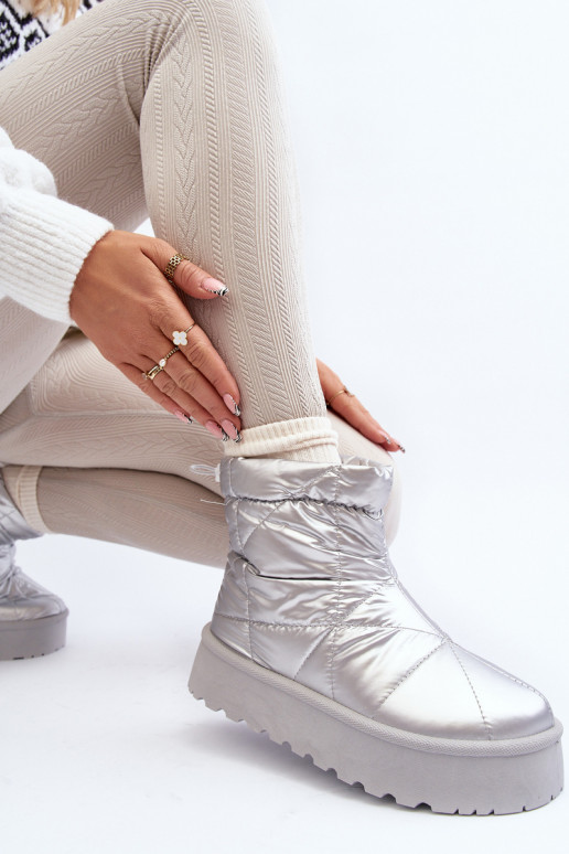 sniega apavi ar platformu Sudraba krāsas Fionia sniega apavi ar platformu Sudraba krāsas Fionia