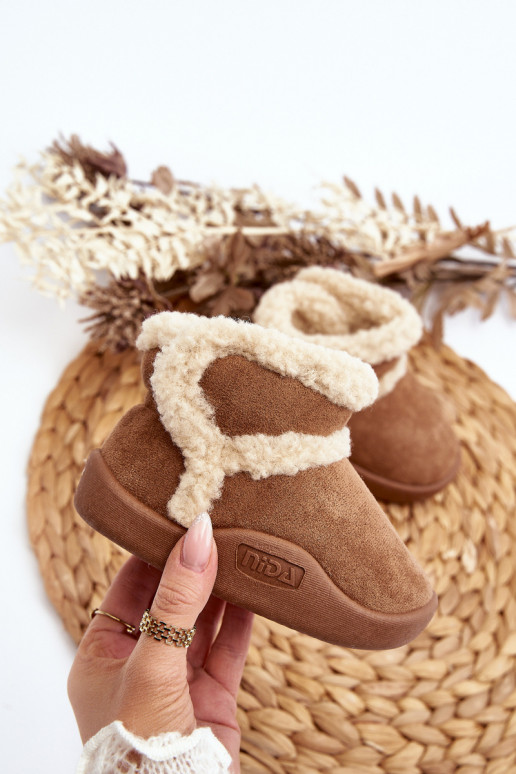 Sniega apavi ar lipīgām aizdarēm brūnas krāsas Unitia Sniega apavi ar lipīgām aizdarēm brūnas krāsas Unitia