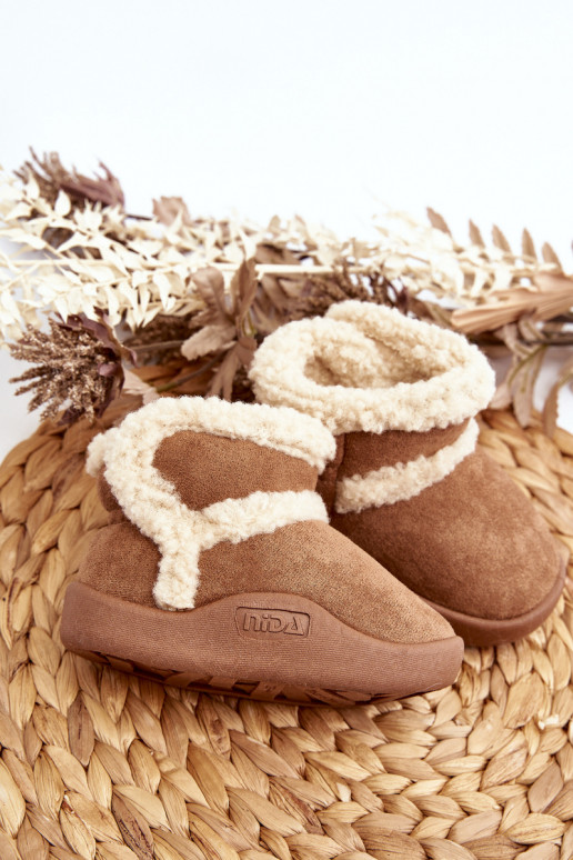 Sniega apavi ar lipīgām aizdarēm brūnas krāsas Unitia Sniega apavi ar lipīgām aizdarēm brūnas krāsas Unitia