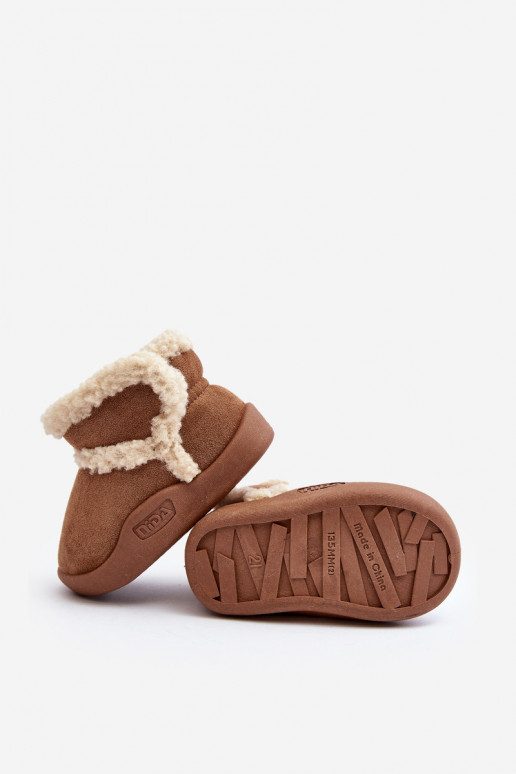 Sniega apavi ar lipīgām aizdarēm brūnas krāsas Unitia Sniega apavi ar lipīgām aizdarēm brūnas krāsas Unitia