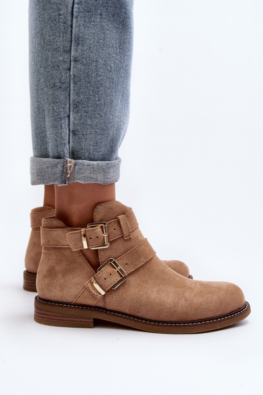 Sieviešu puszābaki ar platiem papēžiem Ar svītrām smilšu krāsas Melviana